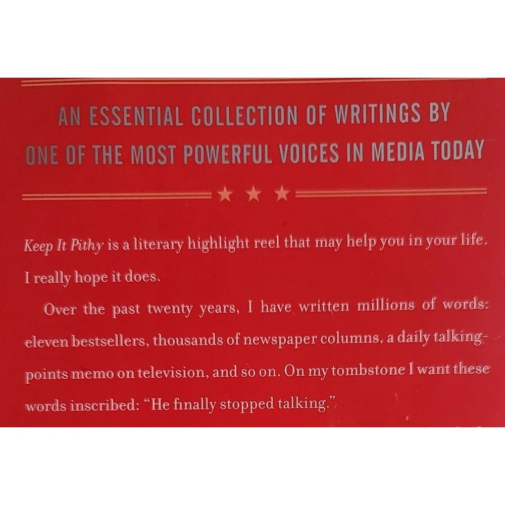 Keep It Pithy Bill‎ O'Reilly Hardcover First Edition 2013 Useful Observations